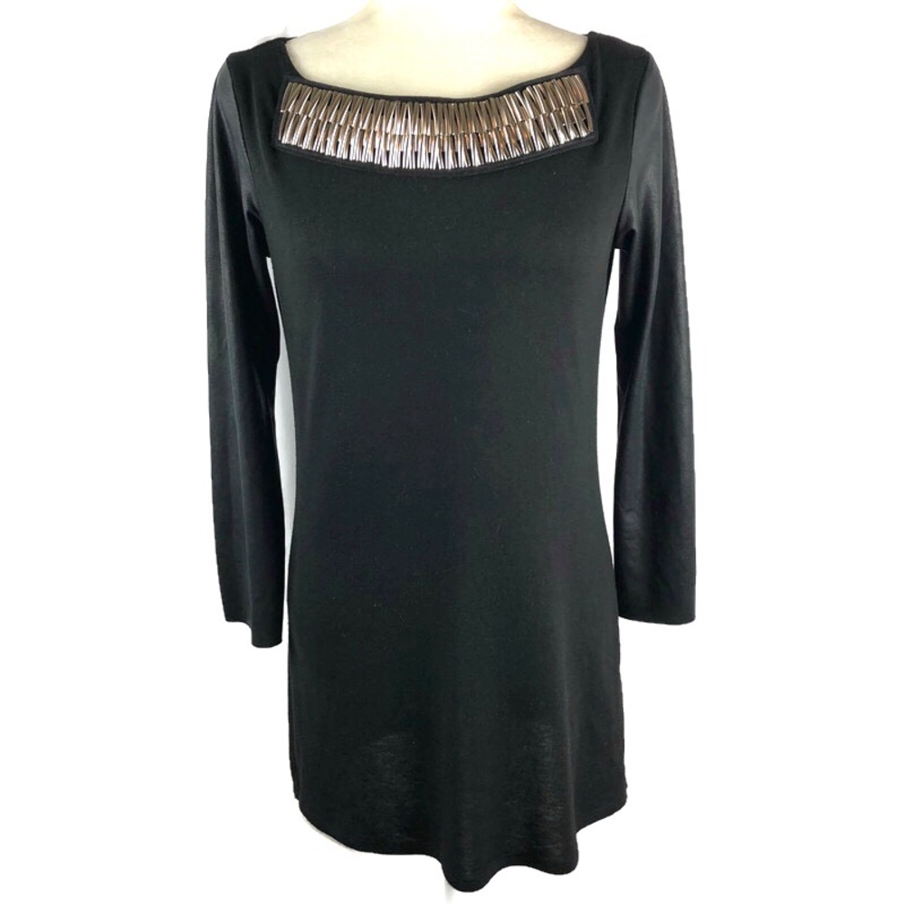 T Bags Los Angeles Black Beaded Mini Dress